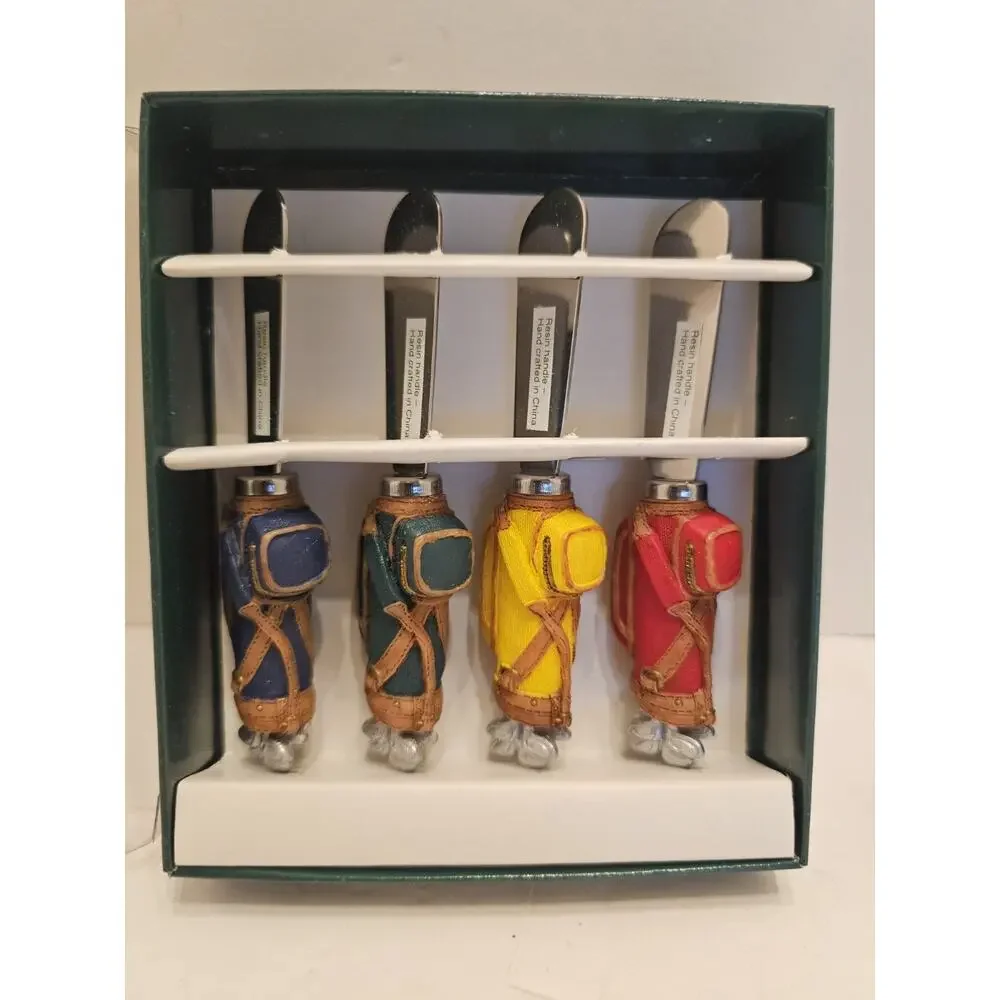 Boston Warehouse Golf Club/Bag Themed‎ Cheese Spreaders Lot Of 4 NEW